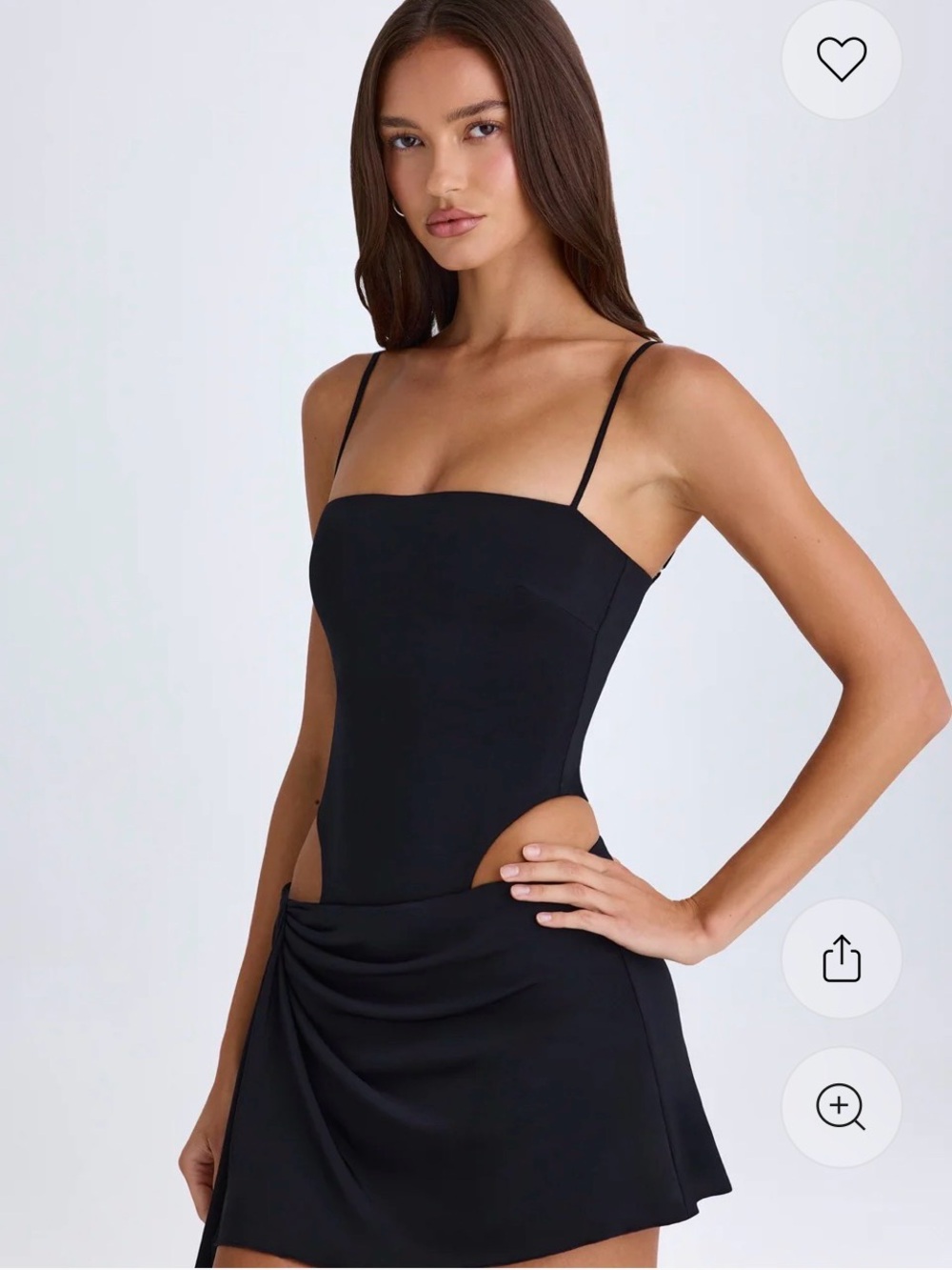 Oh Polly Black Spaghetti-Strap Cutout Mini Dress